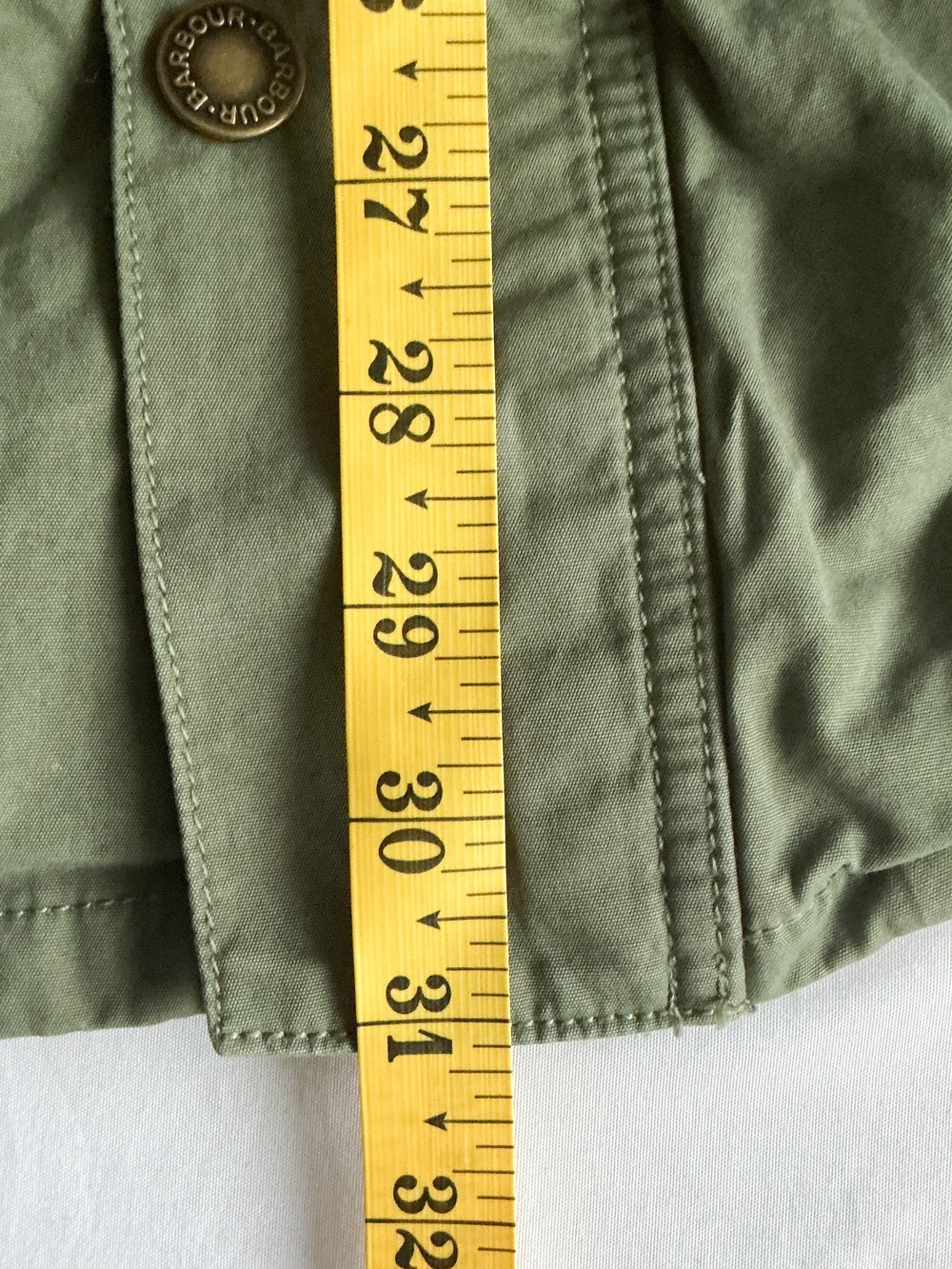 Barbour Jacket Olive Ashby Casual Cotton Field Pocket Utility Long Coat Mens Lg - Picture 14 of 16